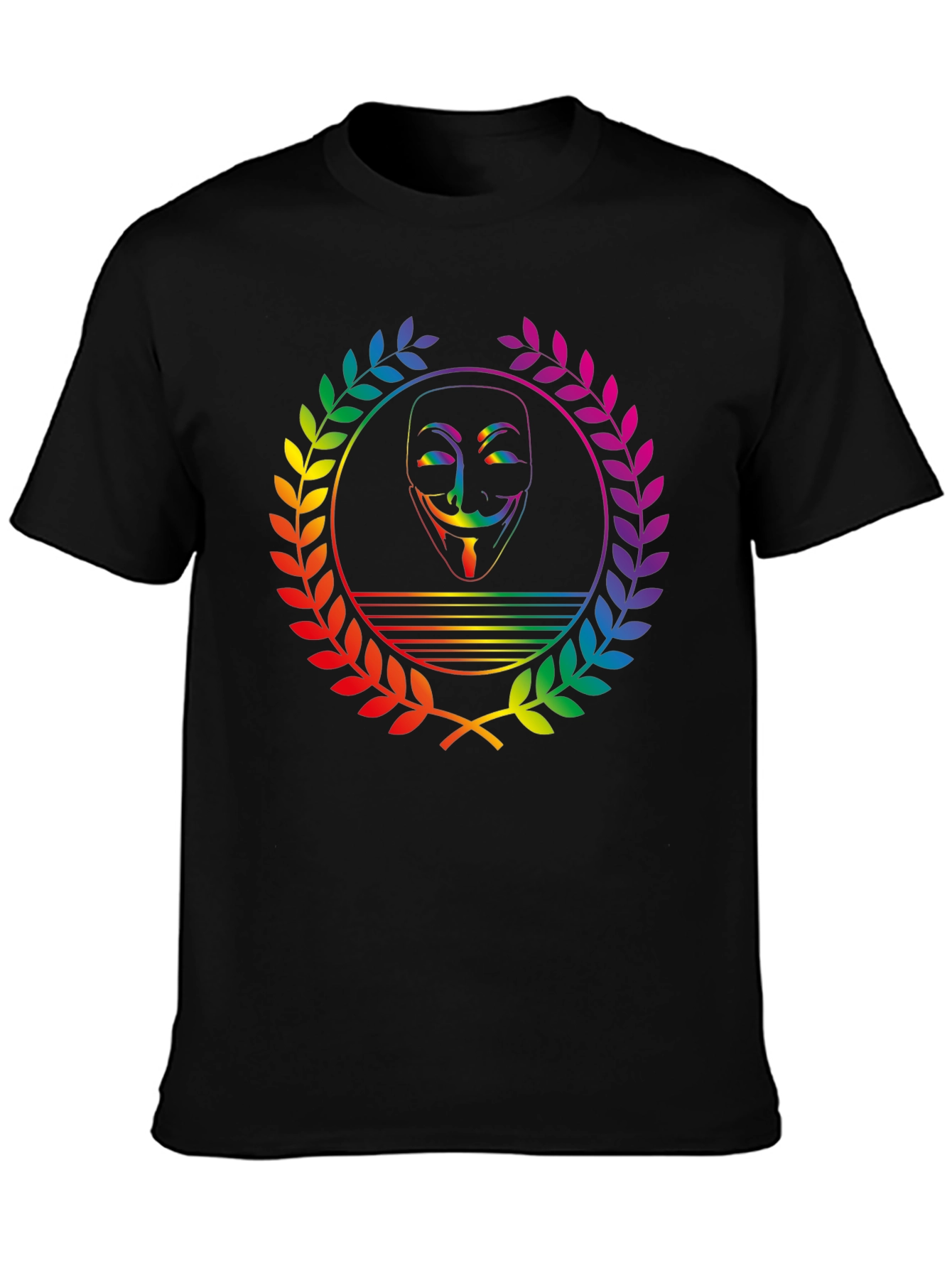 Rainbow Anonymous Mask Graphic Tee