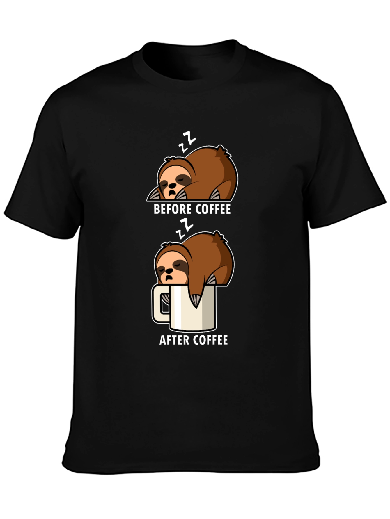 Sloth Before and After Coffee T-Shirt