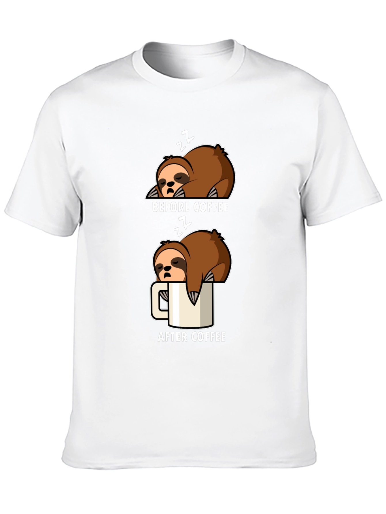 Sloth Before and After Coffee T-Shirt