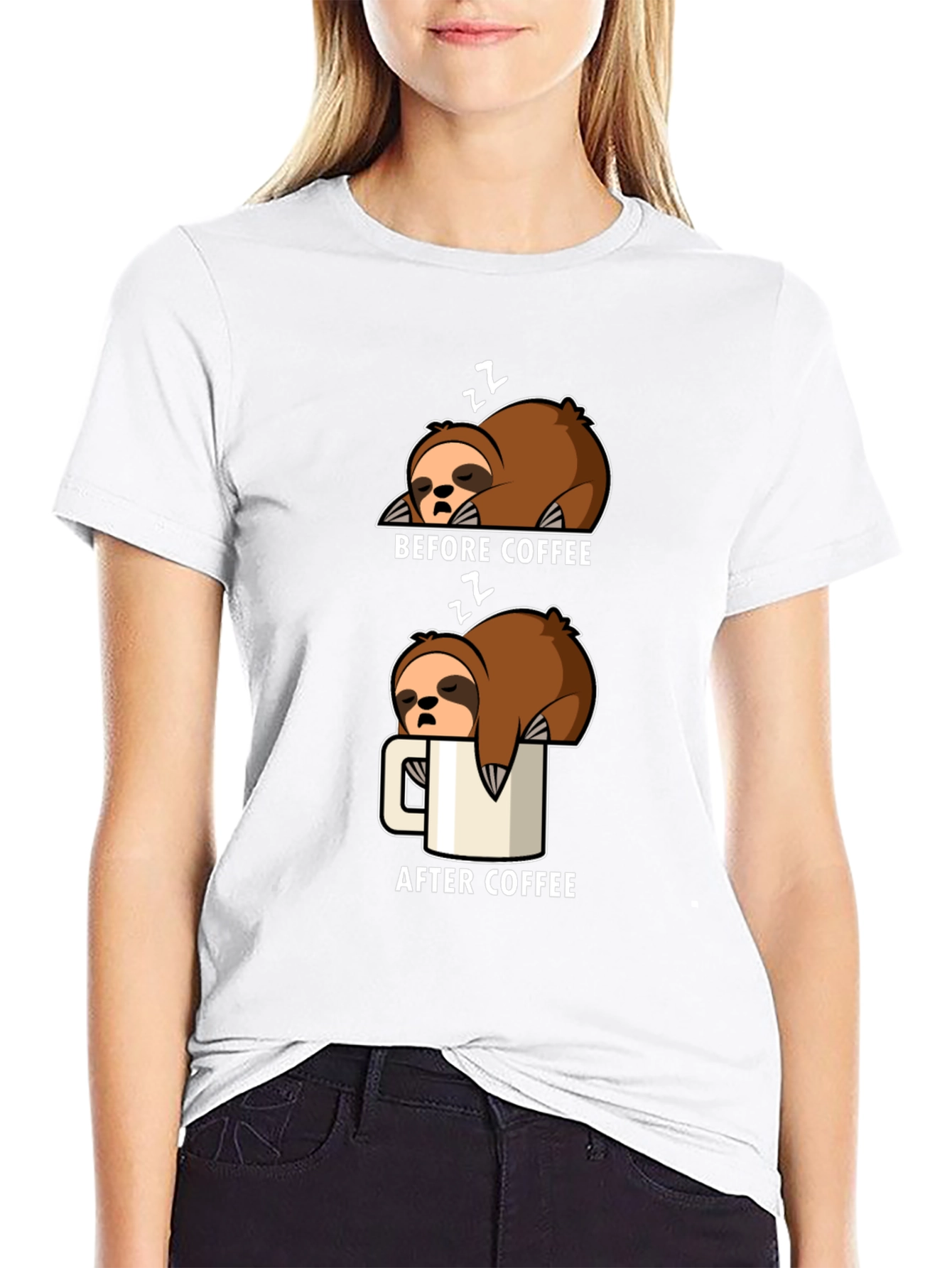 Sloth Before and After Coffee T-Shirt