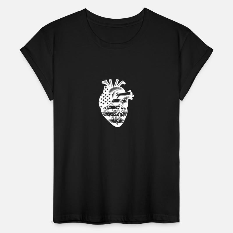 Decorative Anatomical Heart Motif With Usa Flag
