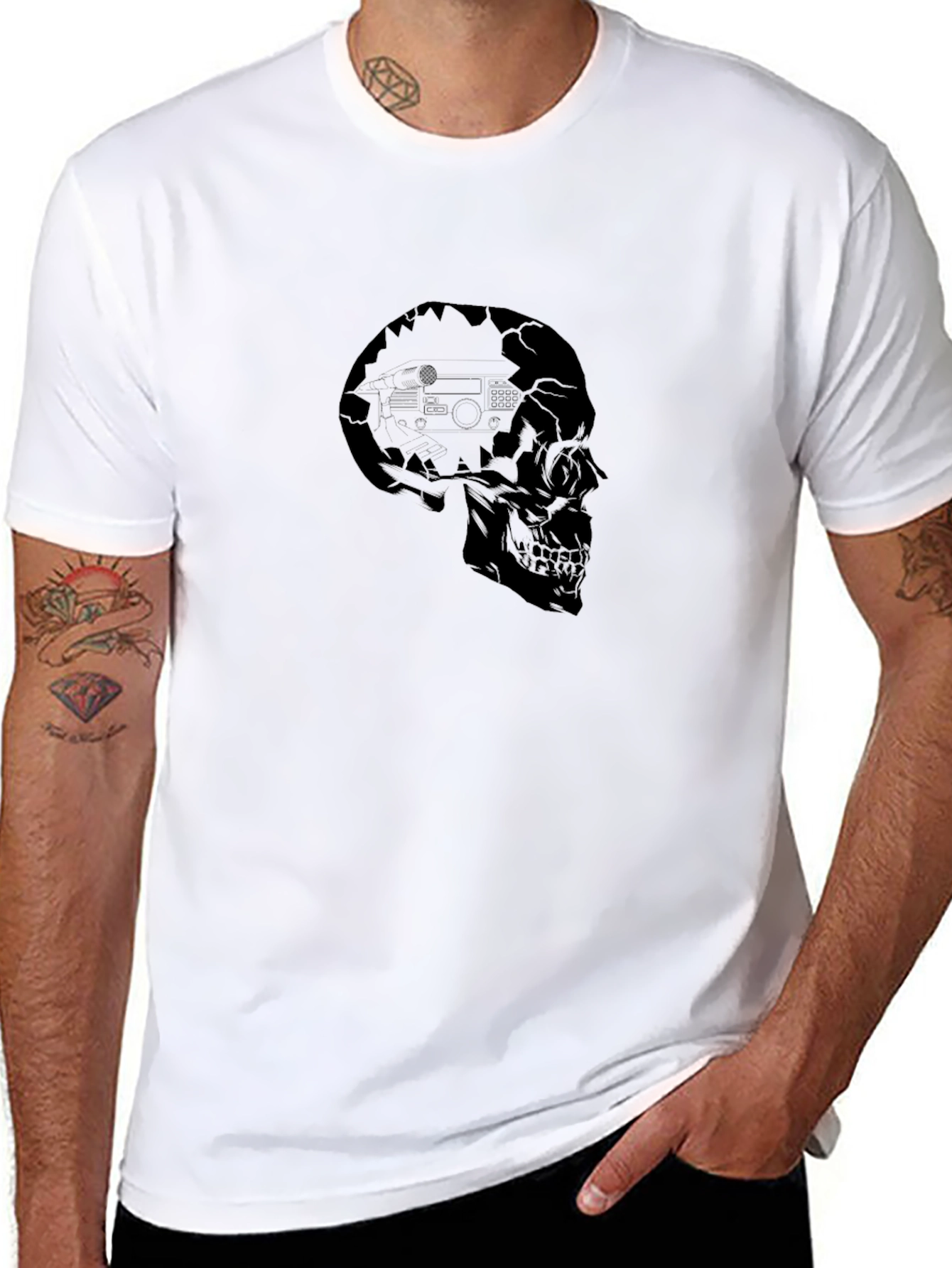 Skull Graphic Tee - Edgy Menswear
