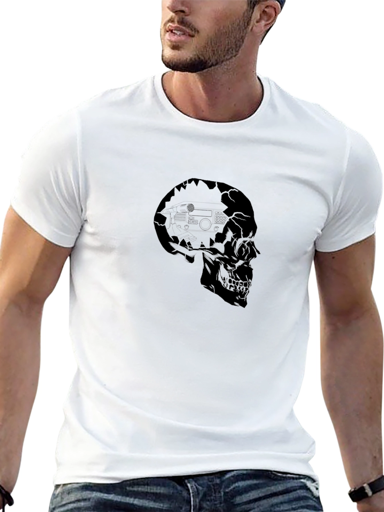 Skull Graphic Tee - Edgy Menswear