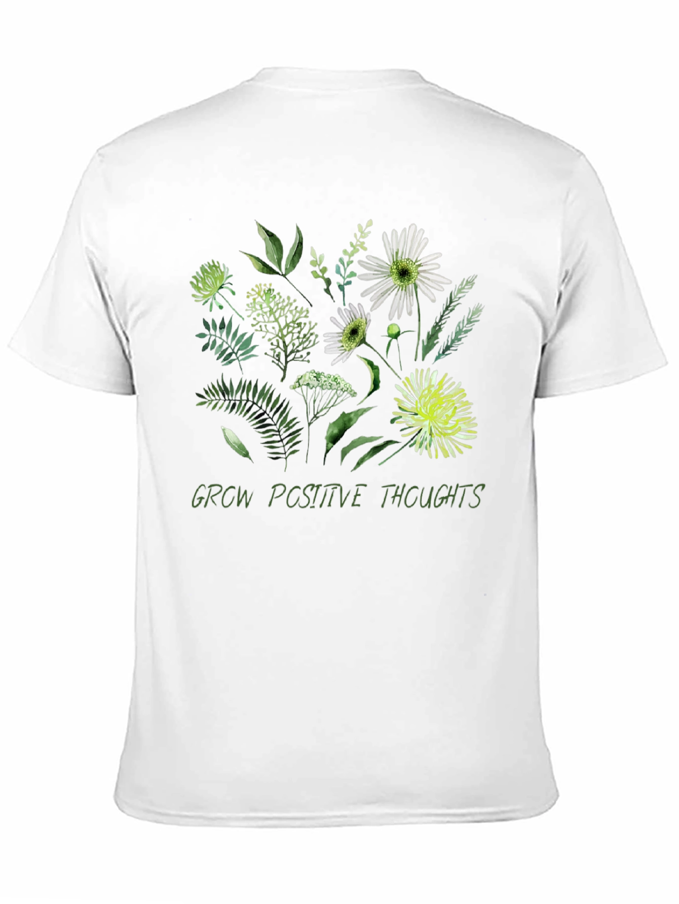 Floral Grow Positive Thoughts Graphic T-Shirt