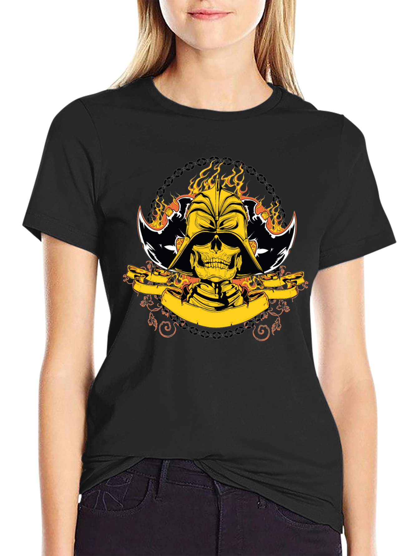 Darth Skull Graphic T-Shirt - Black Cotton Tee