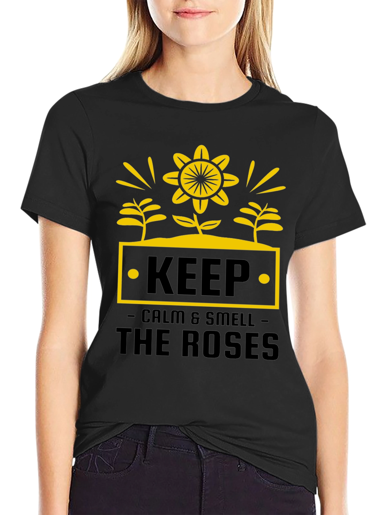 Keep Calm & Smell the Roses Graphic Tee