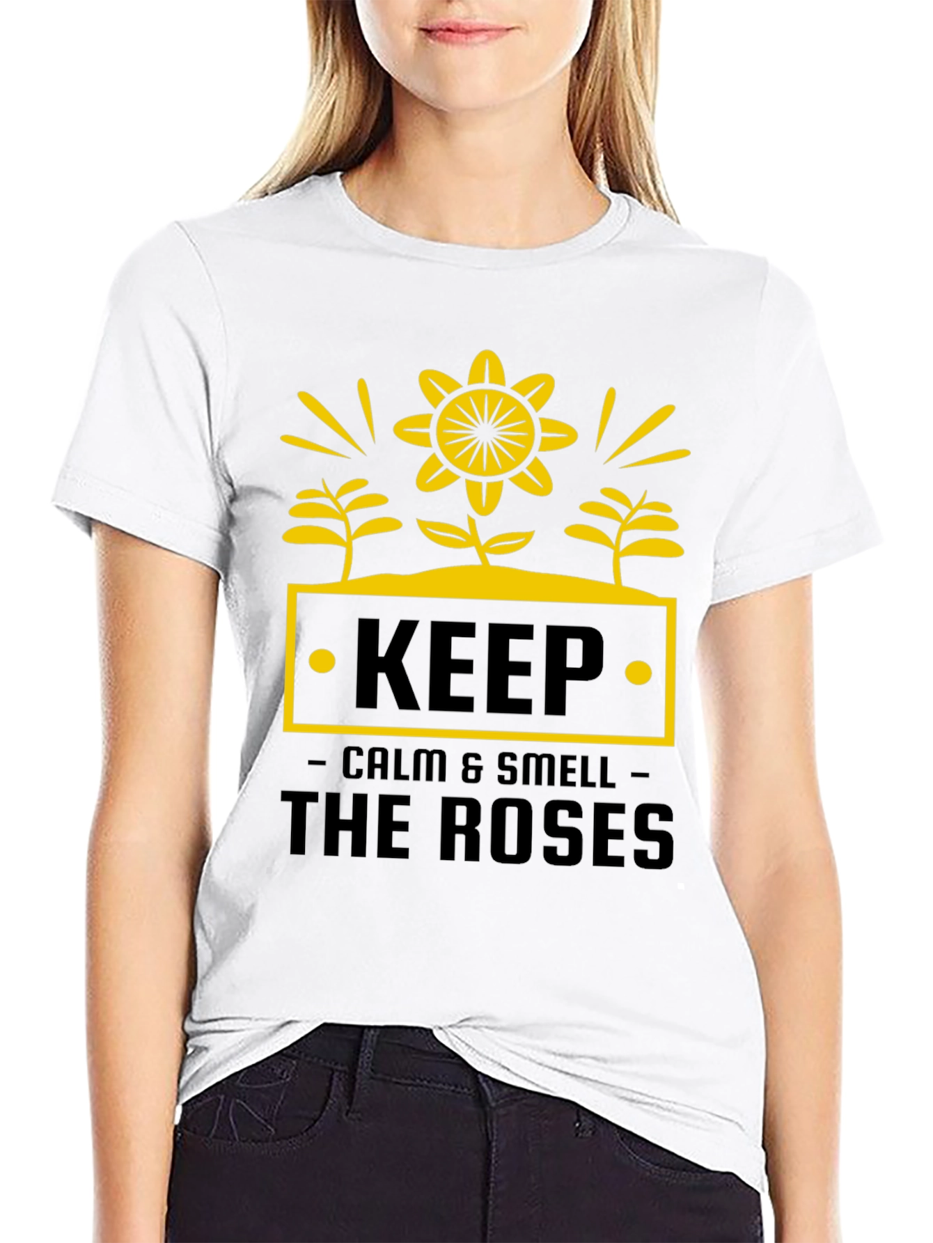 Keep Calm & Smell the Roses Graphic Tee