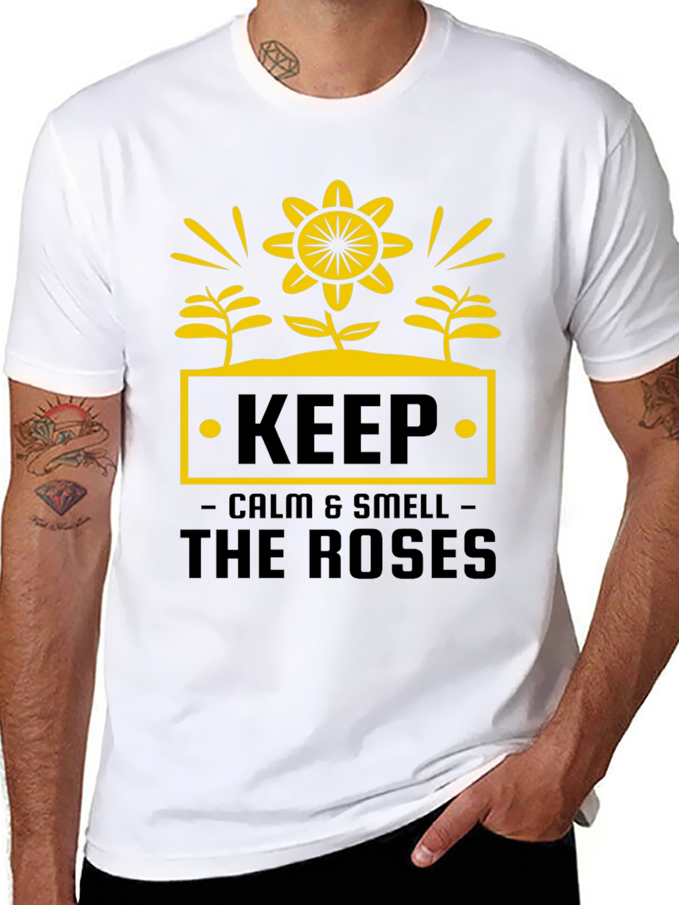 Keep Calm & Smell the Roses Graphic Tee