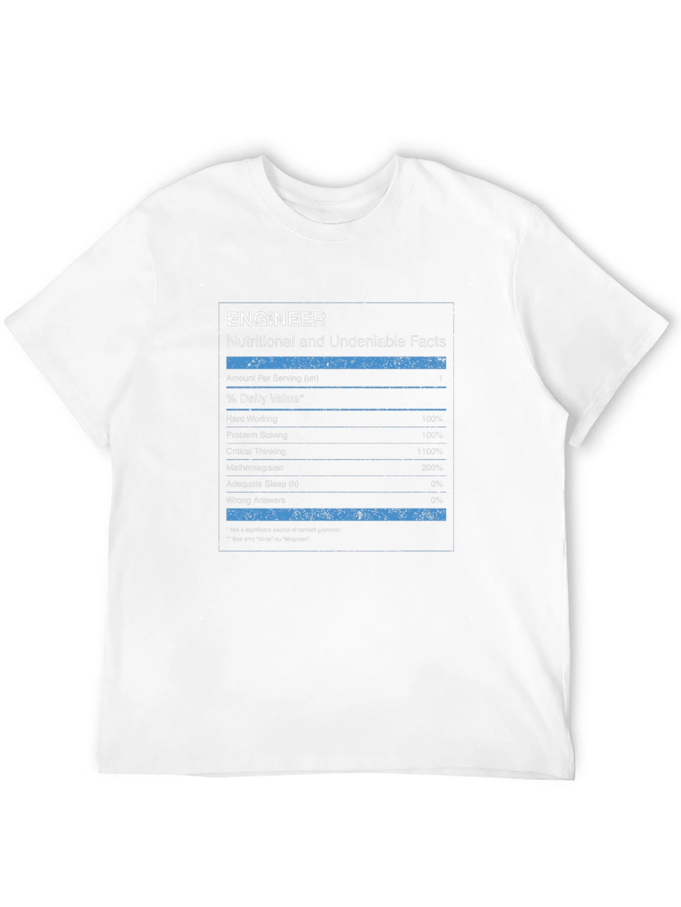 Engineer Nutritional Facts Black T-Shirt