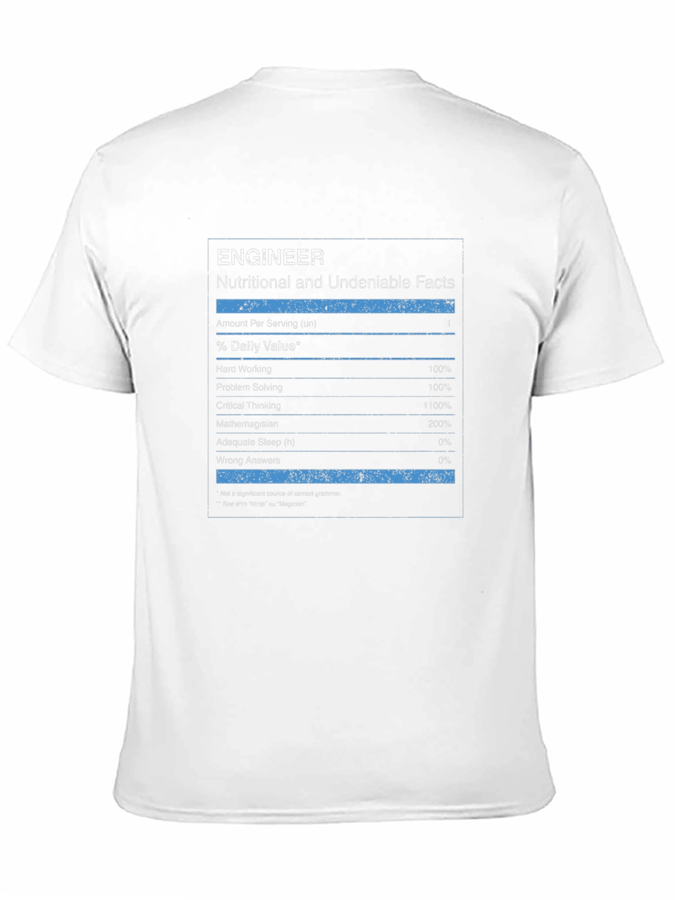 Engineer Nutritional Facts Black T-Shirt