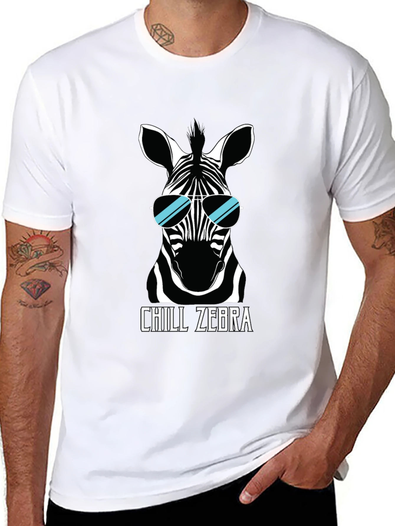 Chill Zebra Graphic Tee - Black T-Shirt