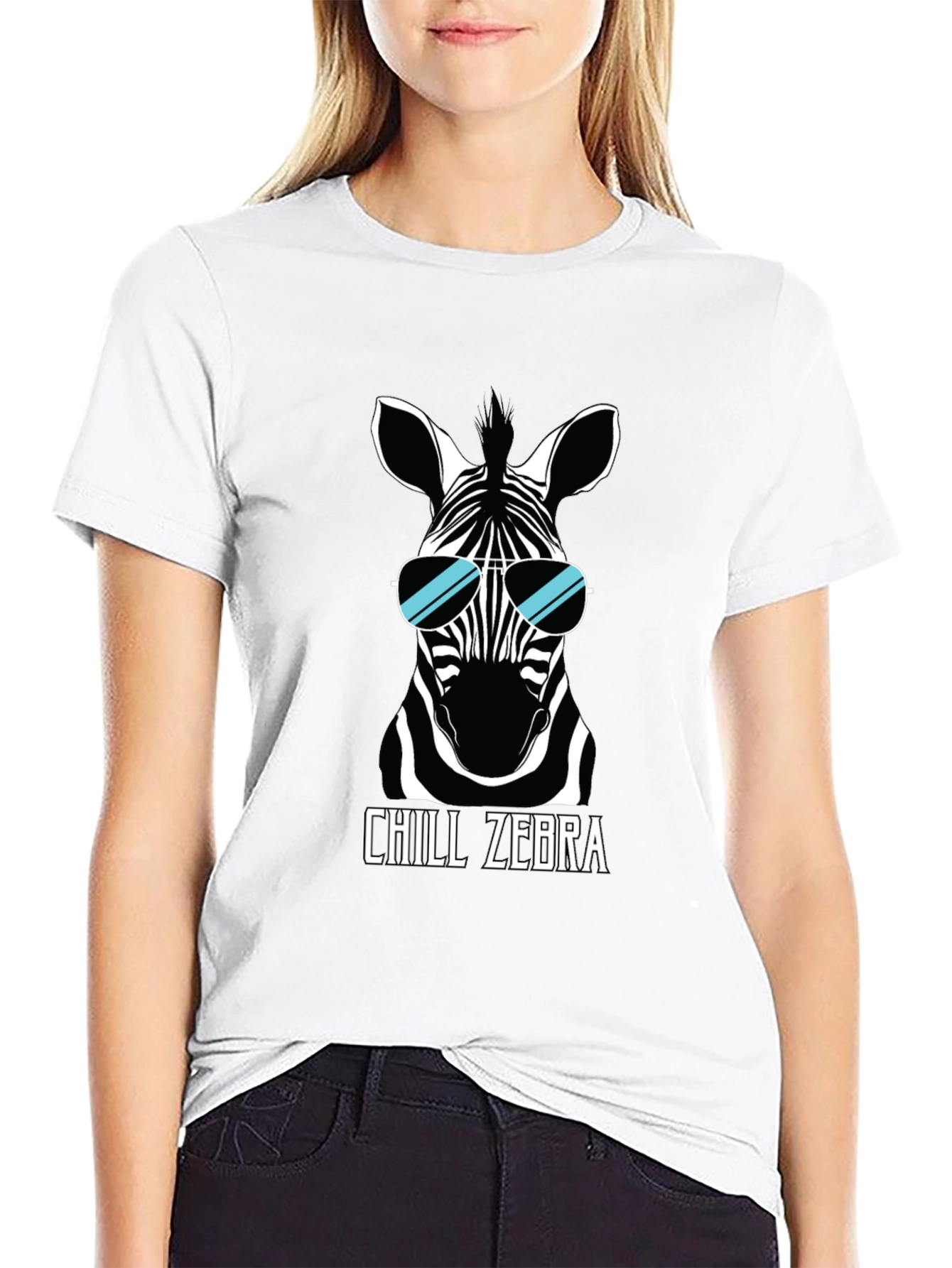 Chill Zebra Graphic Tee - Black T-Shirt