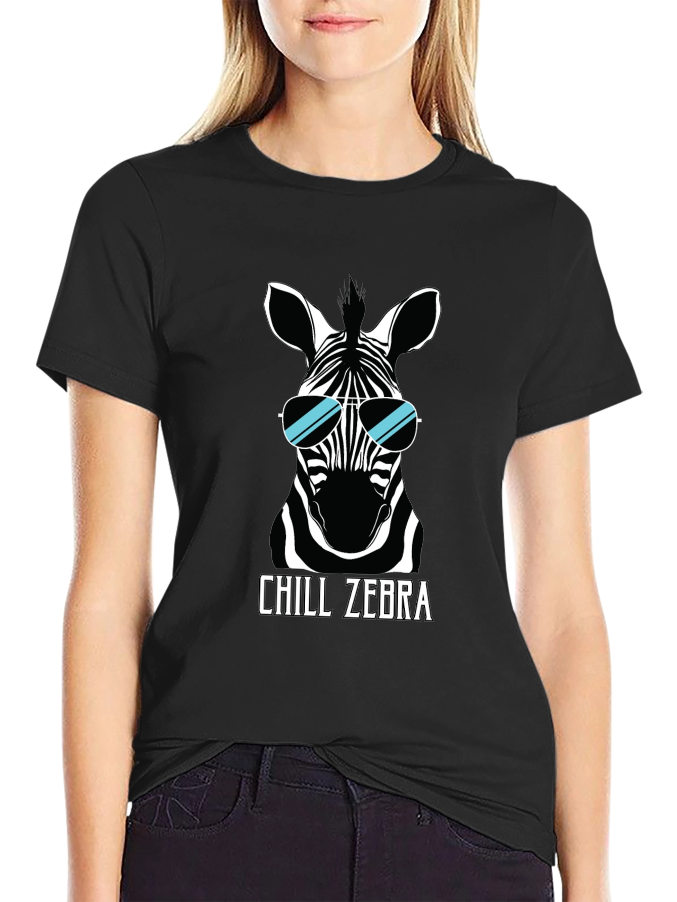 Chill Zebra Graphic Tee - Black T-Shirt