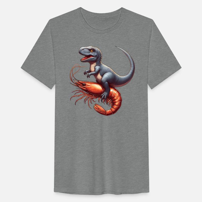 Dinosaur rides a shrimp