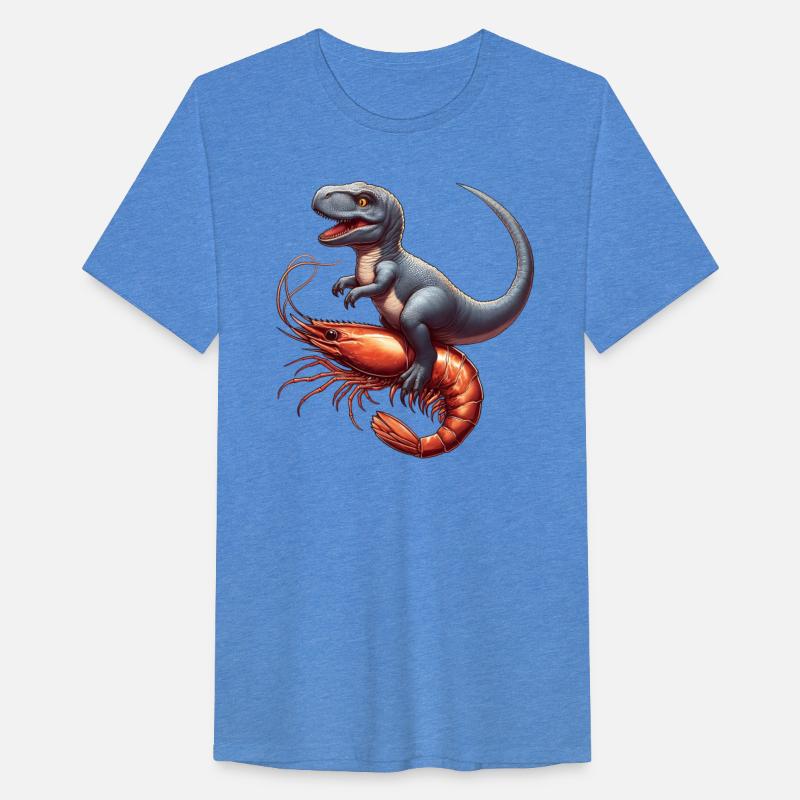 Dinosaur rides a shrimp