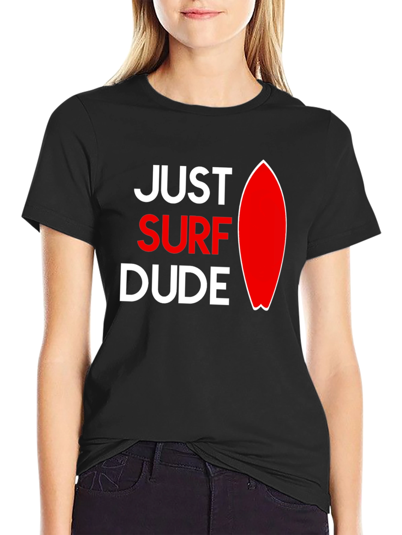 Just Surf Dude Graphic Tee - Black