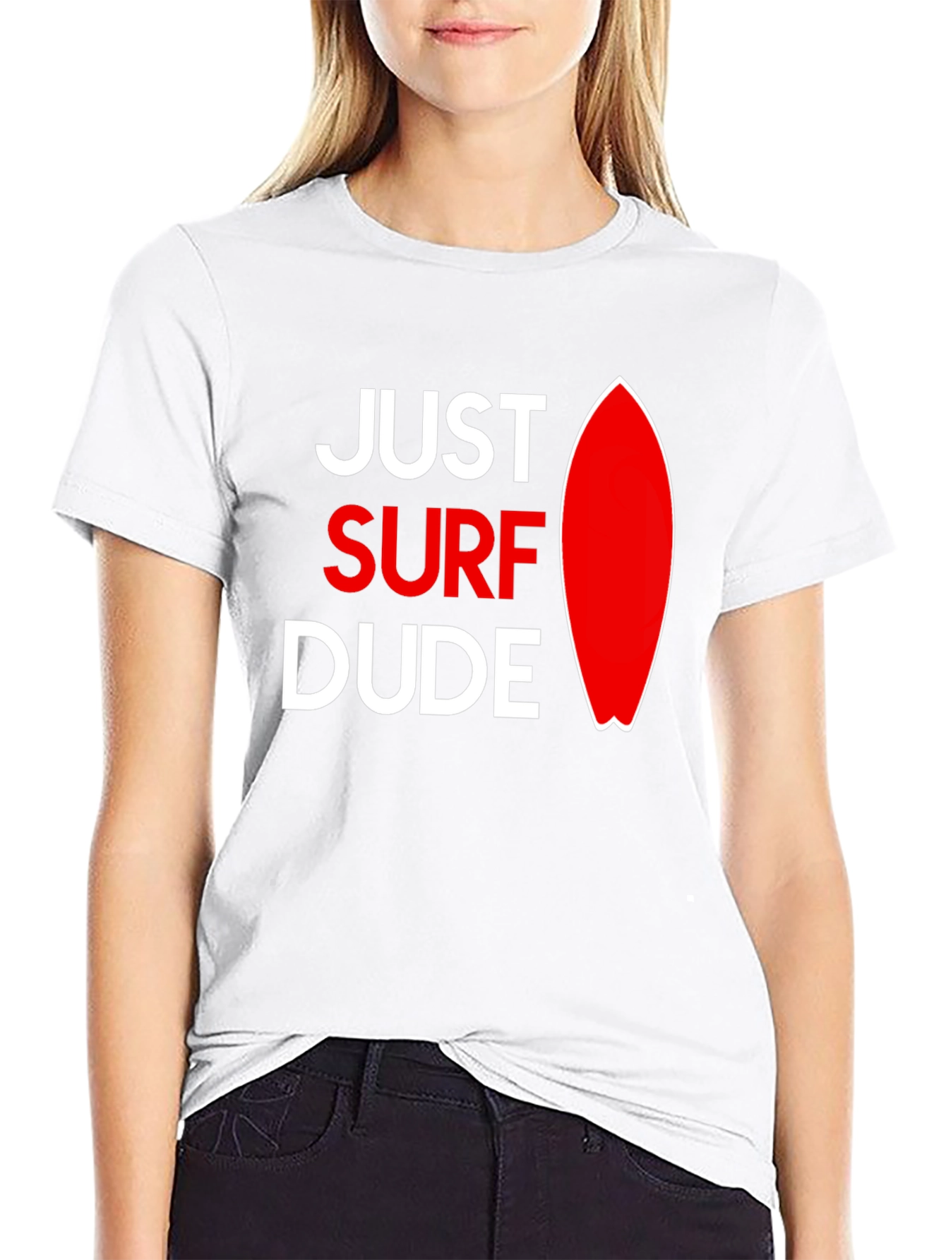 Just Surf Dude Graphic Tee - Black