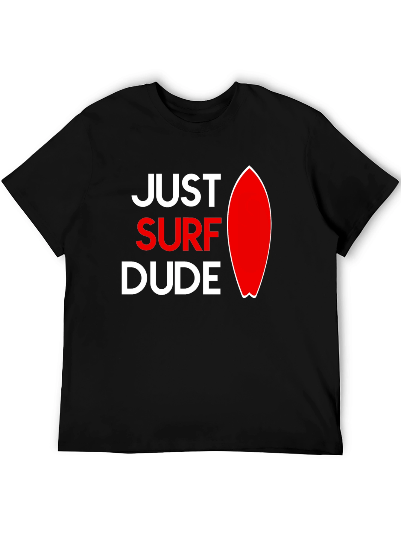 Just Surf Dude Graphic Tee - Black
