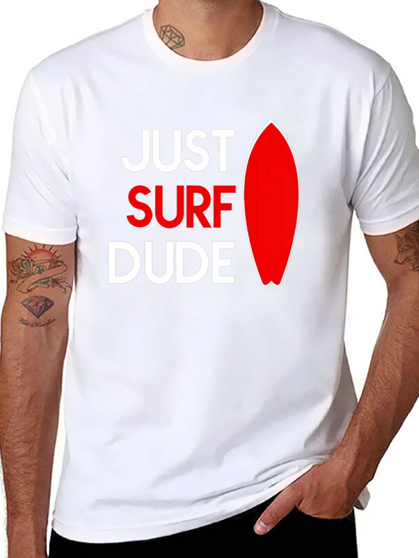Just Surf Dude Graphic Tee - Black