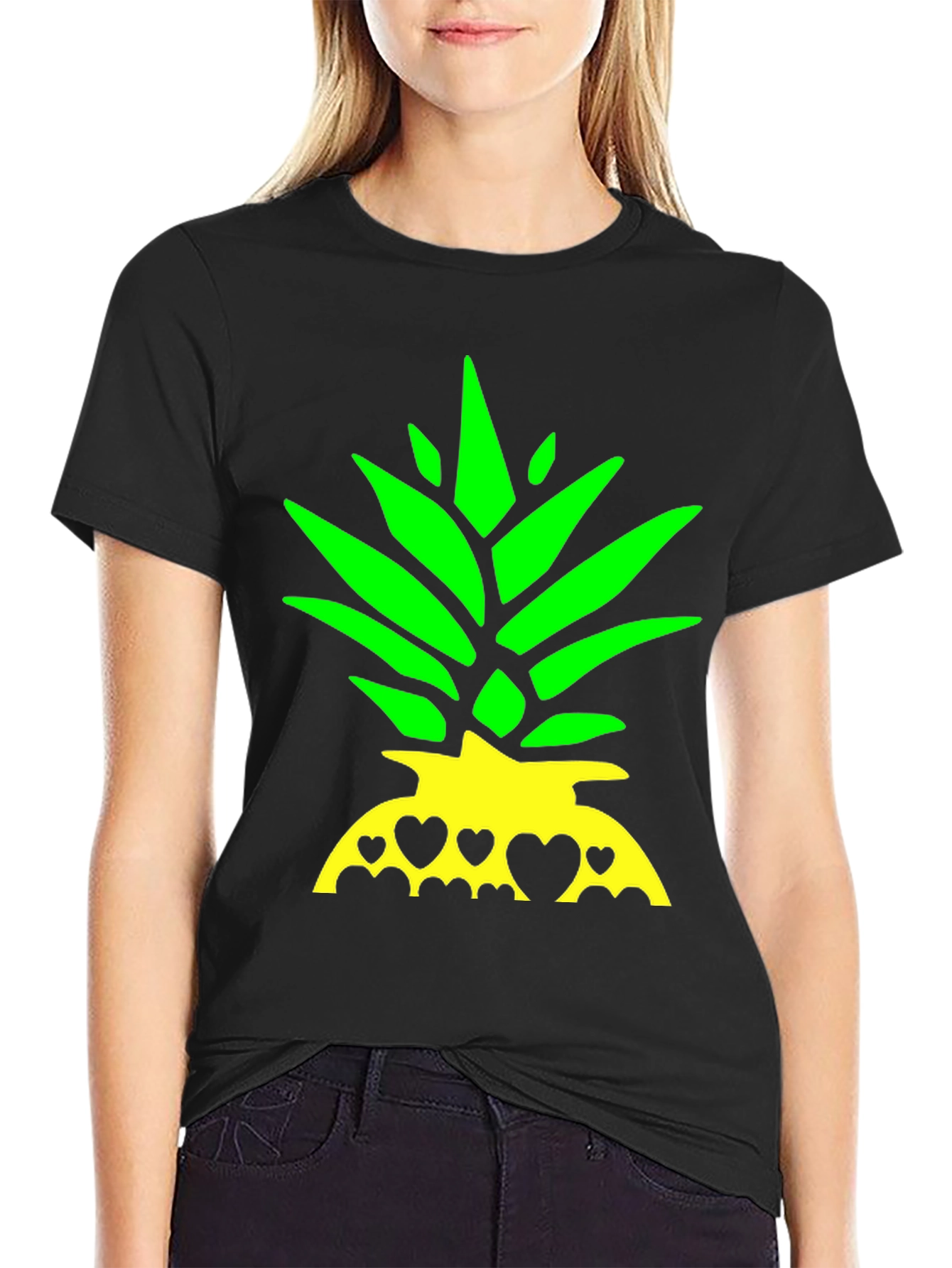 Pineapple Heart T-Shirt - Tropical Summer Tee