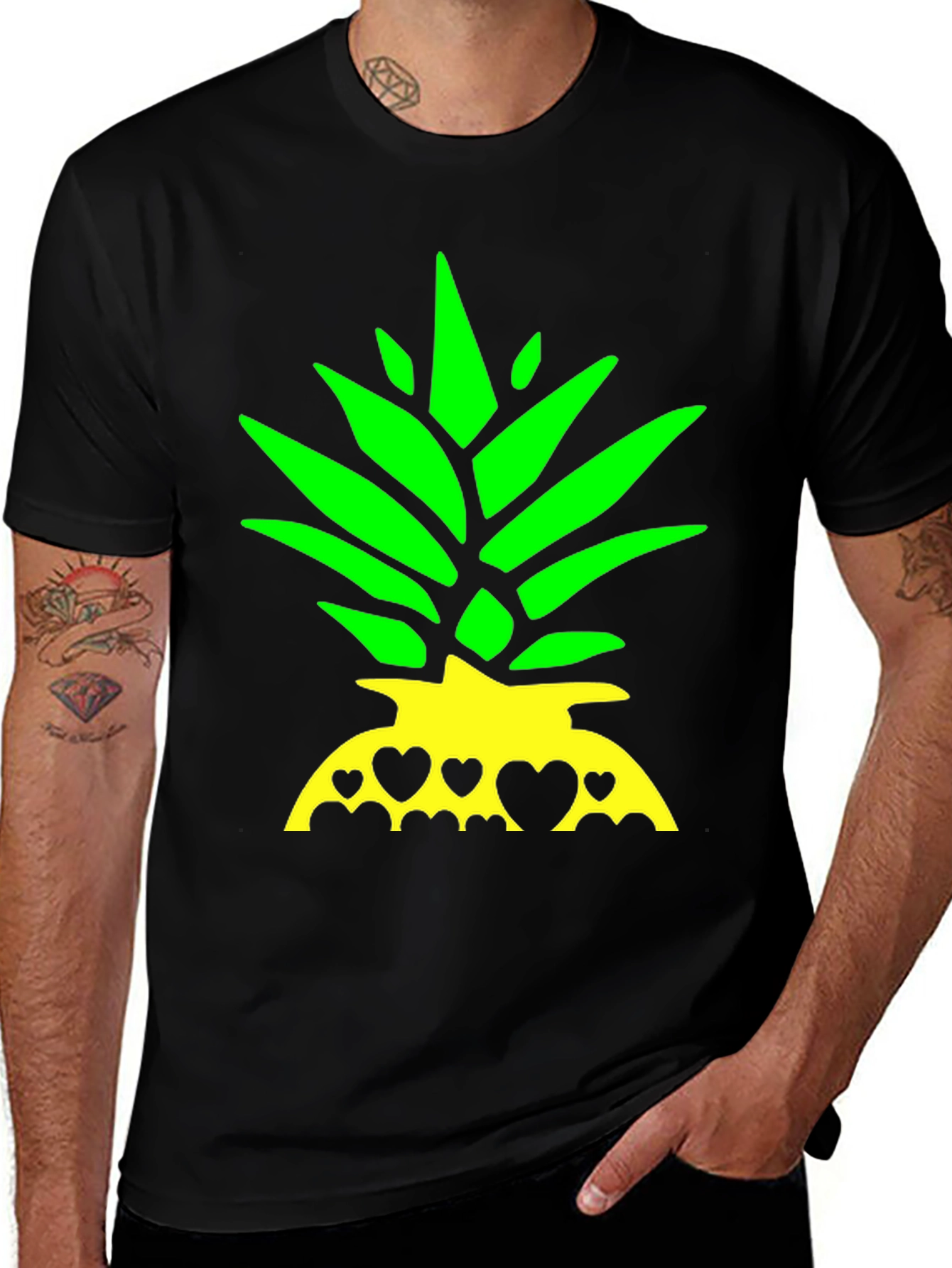 Pineapple Heart T-Shirt - Tropical Summer Tee