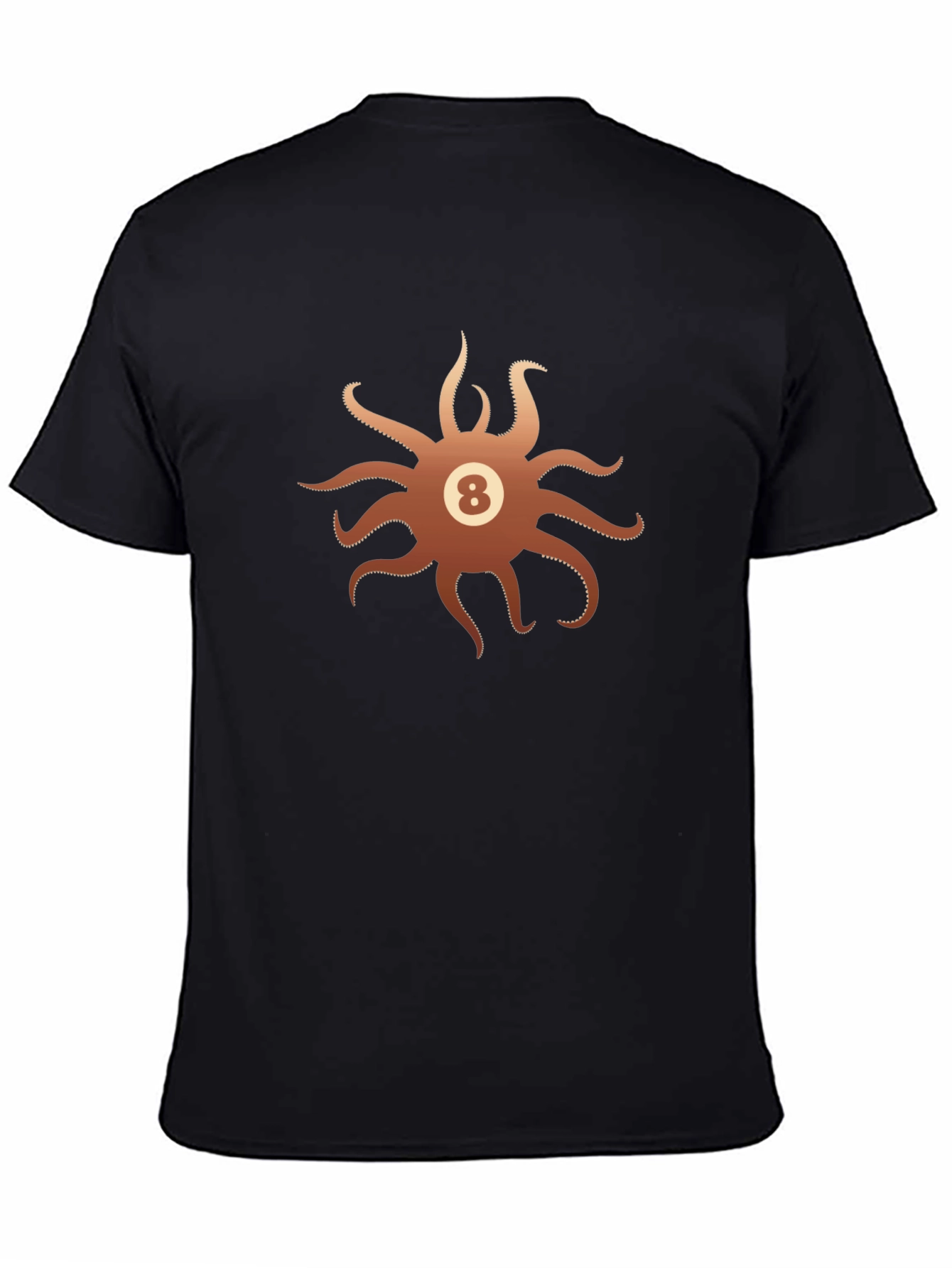 Octopus Eight Ball Graphic T-Shirt - Mens Black Tee
