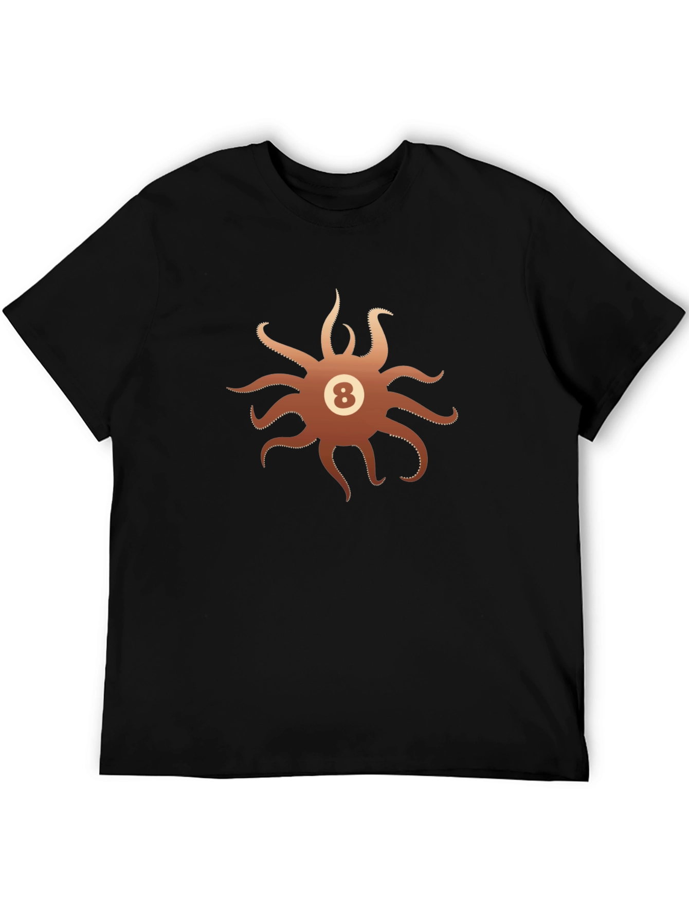 Octopus Eight Ball Graphic T-Shirt - Mens Black Tee