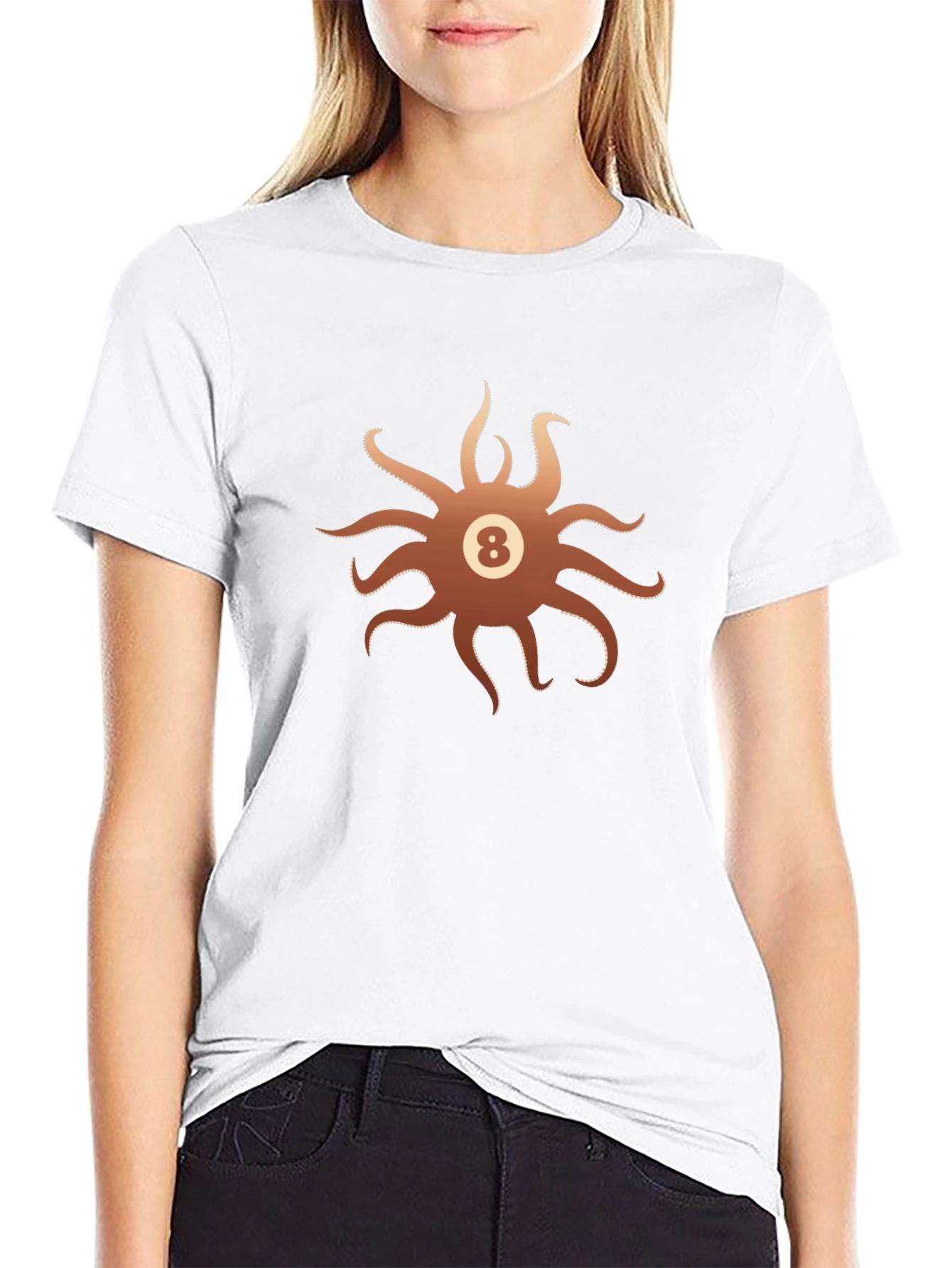 Octopus Eight Ball Graphic T-Shirt - Mens Black Tee