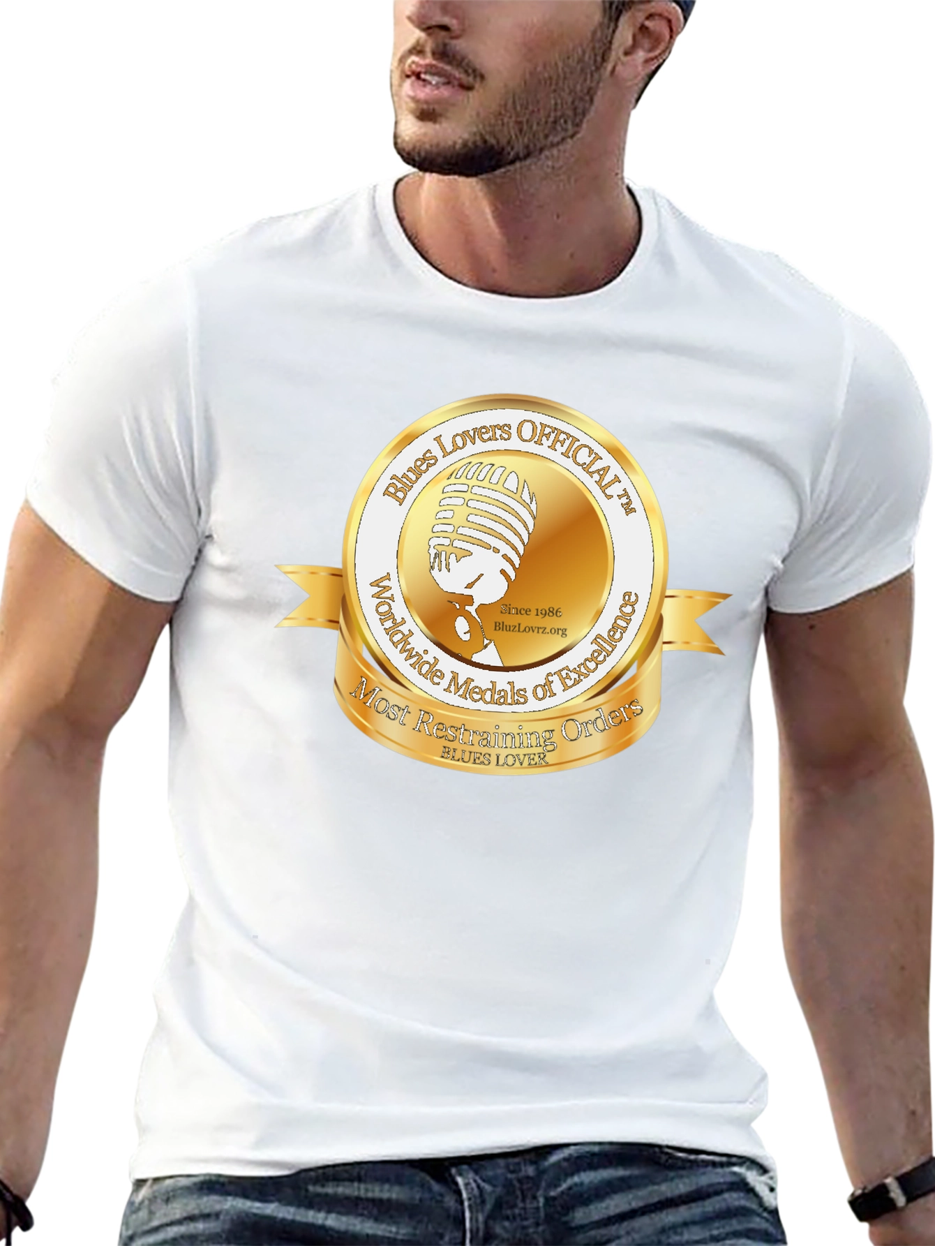 Blues Lovers Official T-Shirt - Music Medal Design