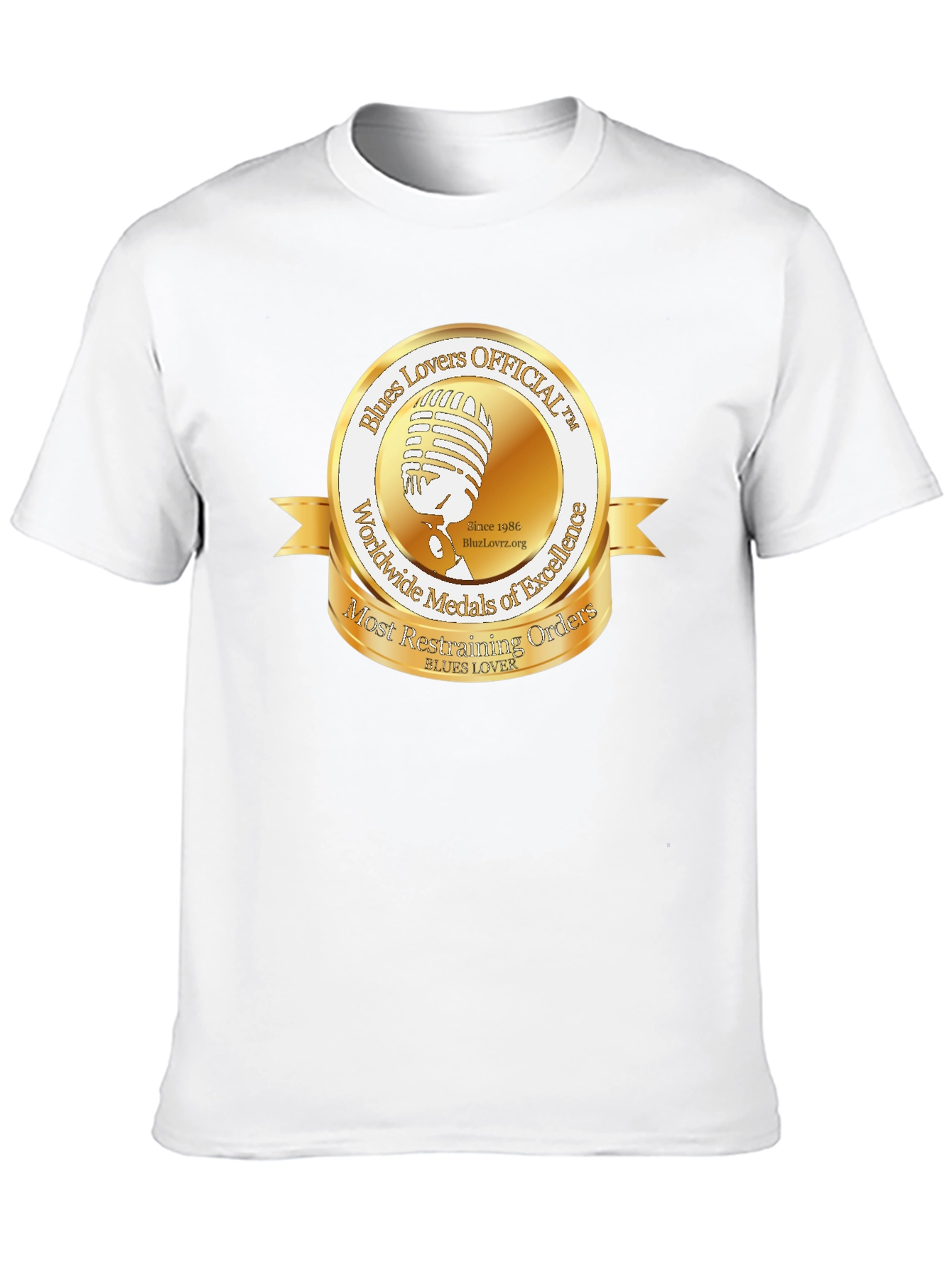 Blues Lovers Official T-Shirt - Music Medal Design