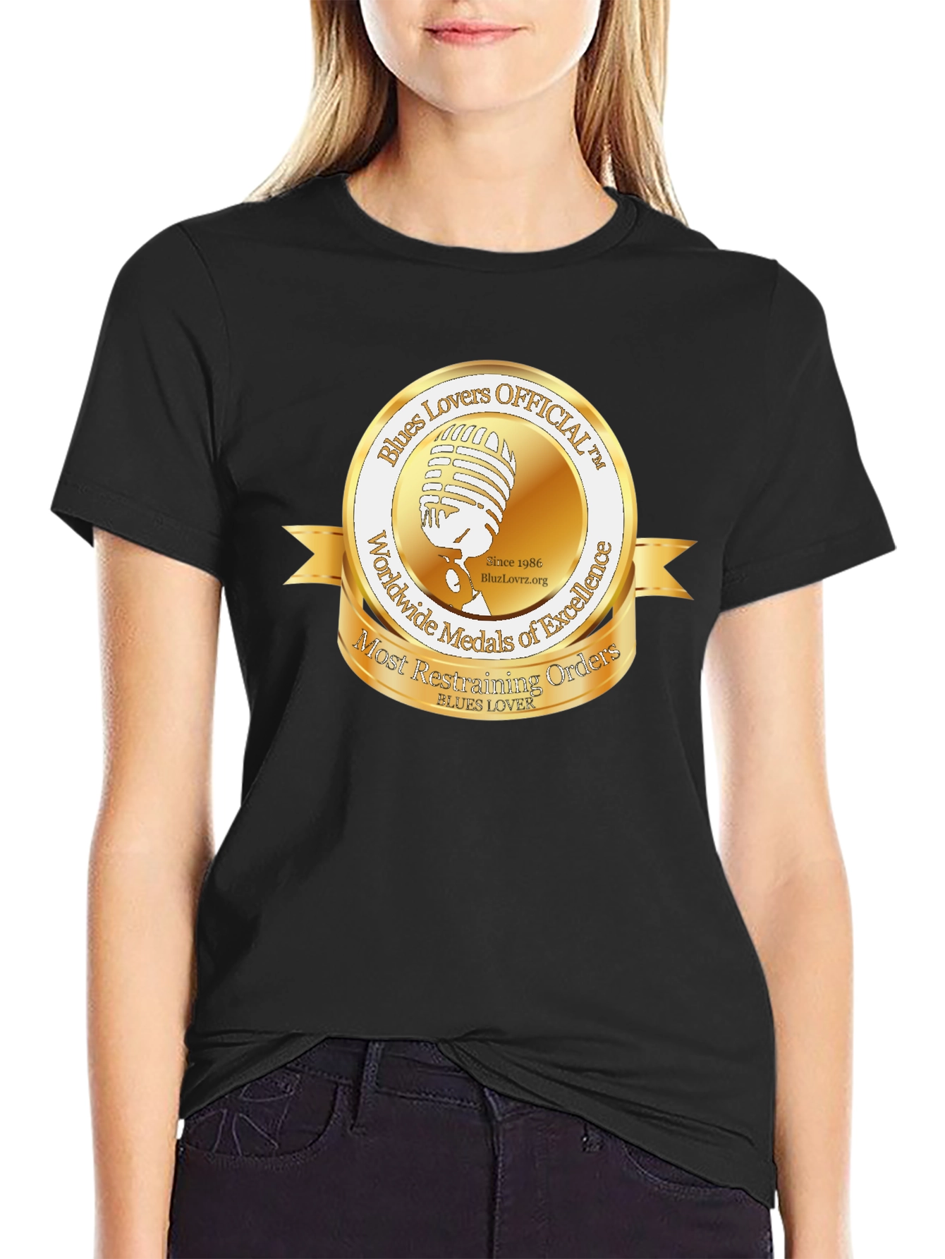 Blues Lovers Official T-Shirt - Music Medal Design