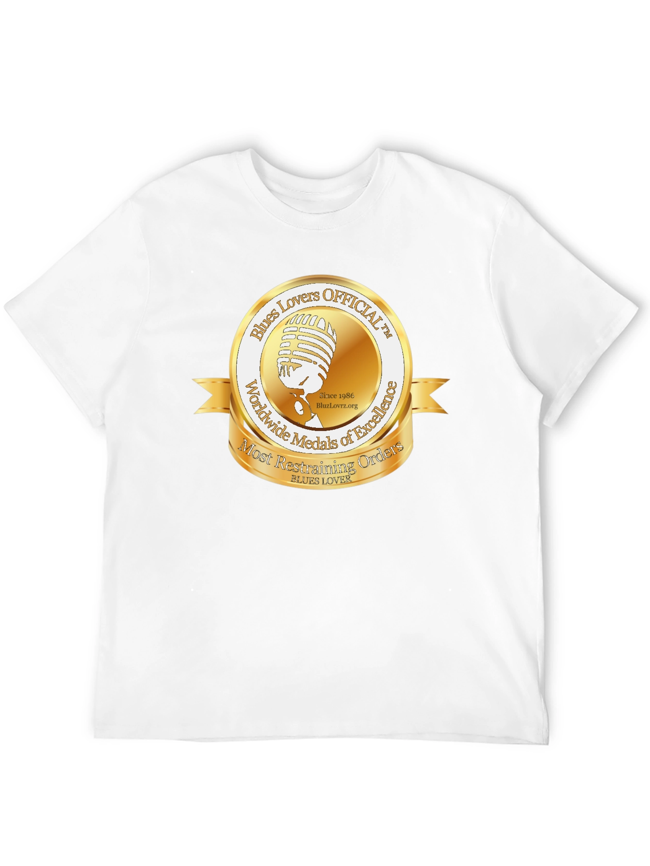Blues Lovers Official T-Shirt - Music Medal Design