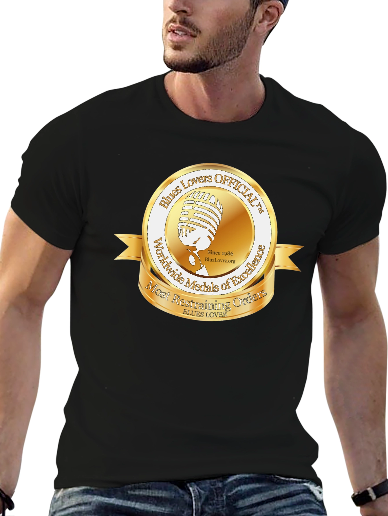 Blues Lovers Official T-Shirt - Music Medal Design