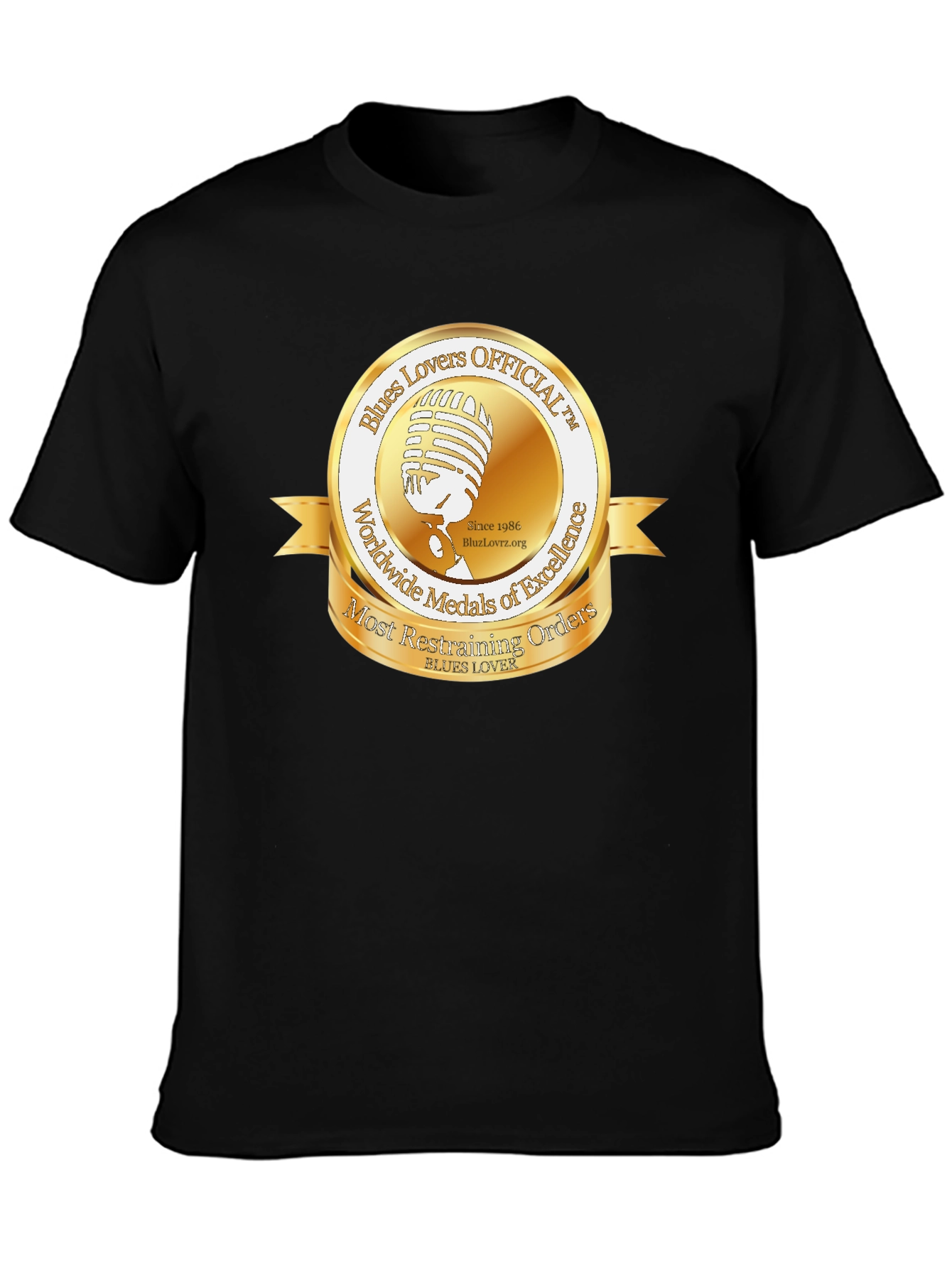 Blues Lovers Official T-Shirt - Music Medal Design