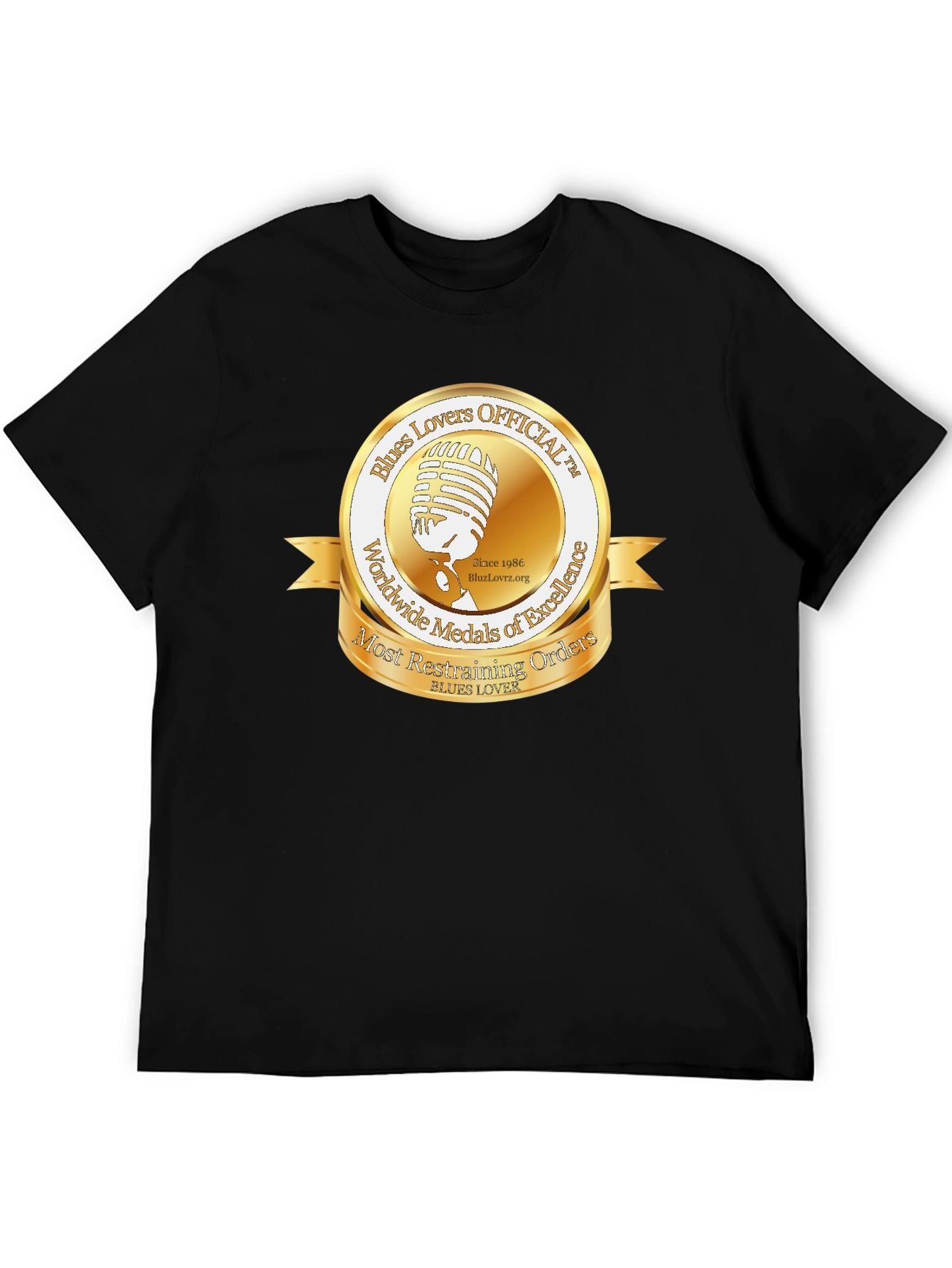 Blues Lovers Official T-Shirt - Music Medal Design