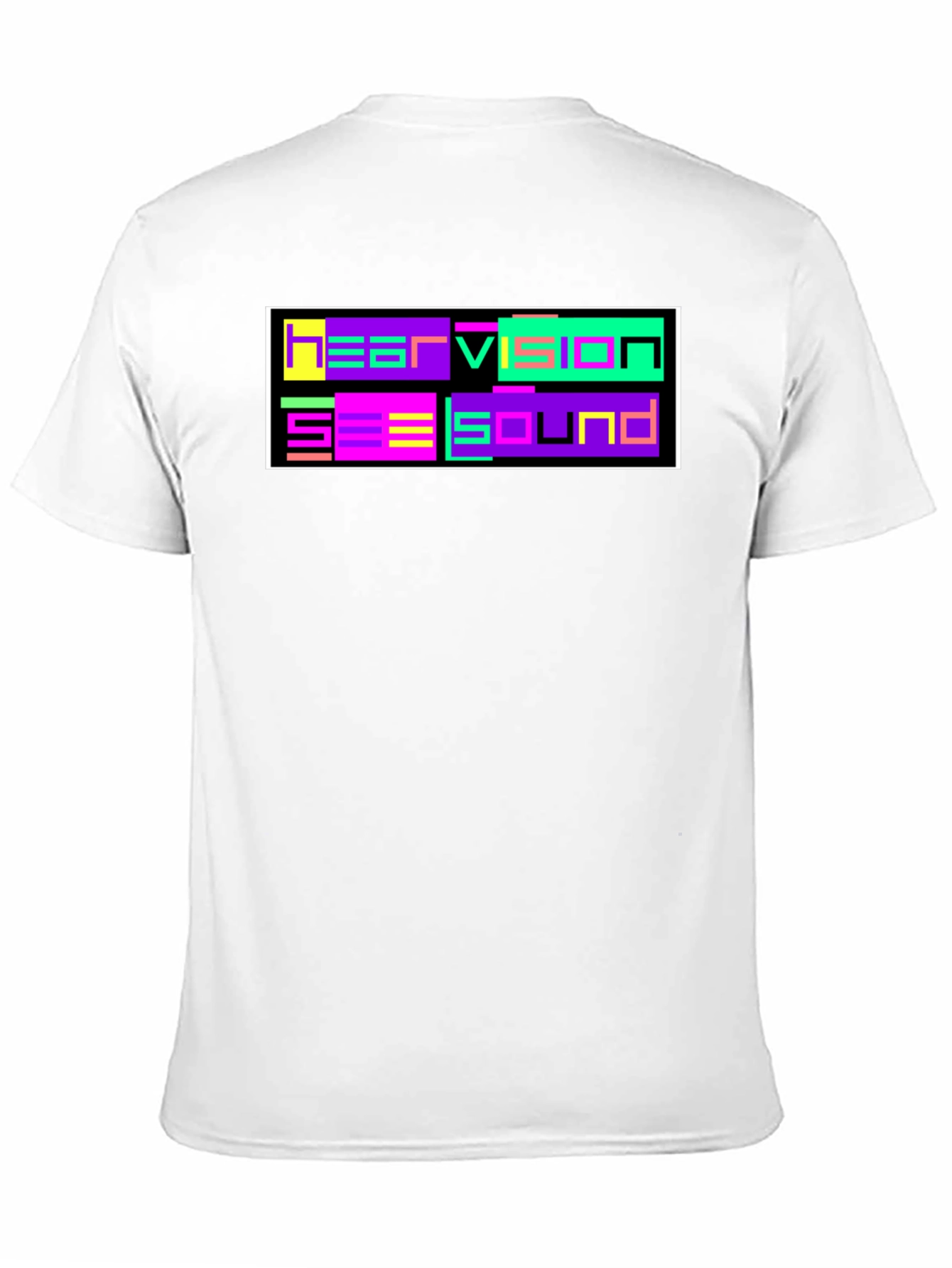 Retro Hear Vision See Sound Black T-Shirt