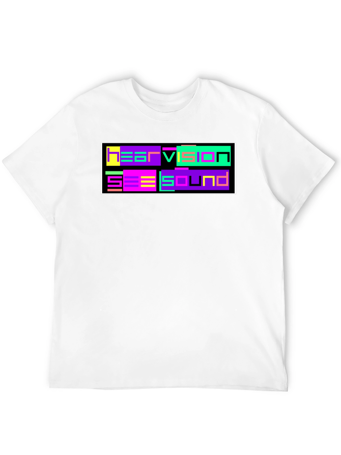 Retro Hear Vision See Sound Black T-Shirt