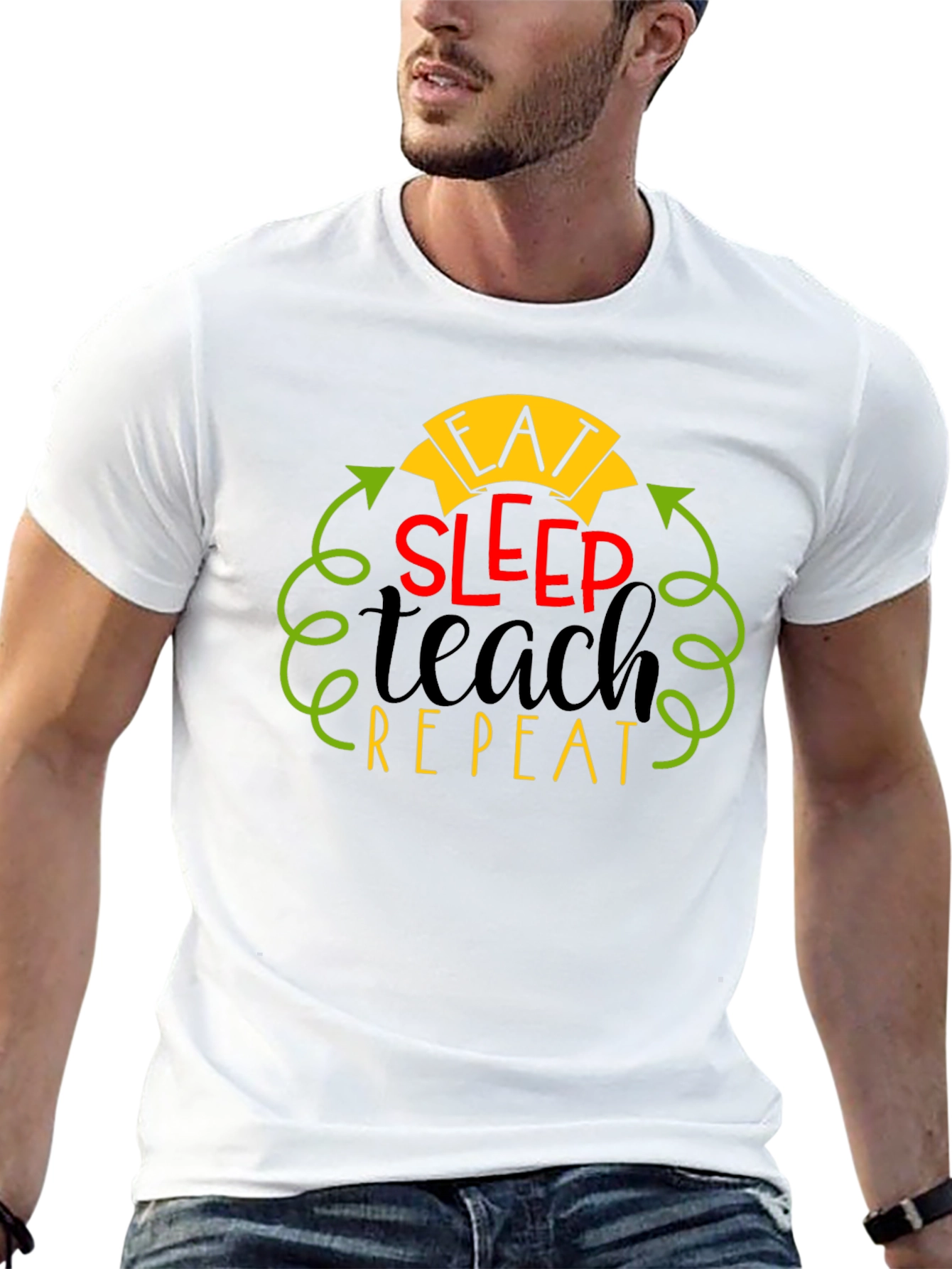 Eat Sleep Teach Repeat Graphic Tee