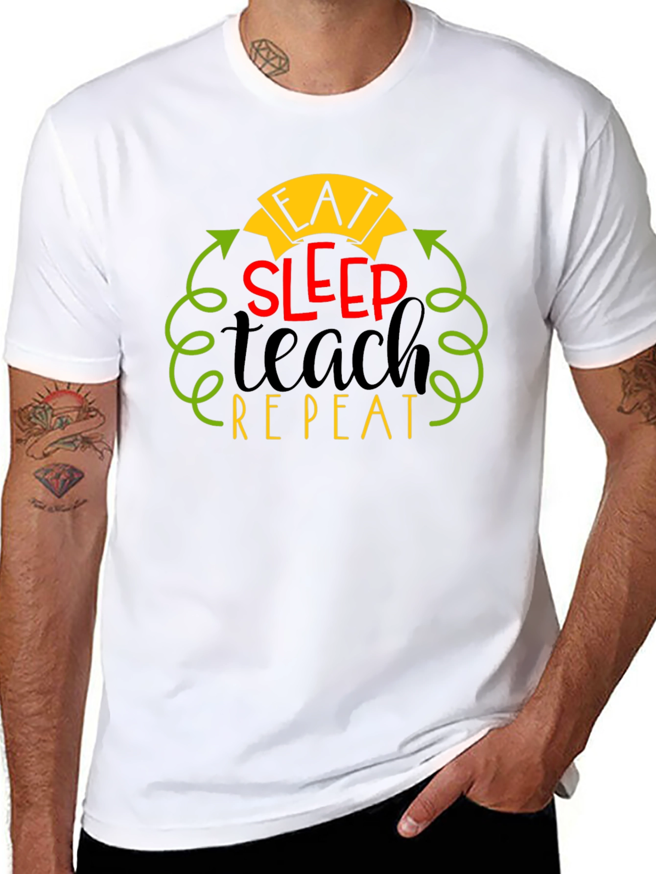 Eat Sleep Teach Repeat Graphic Tee