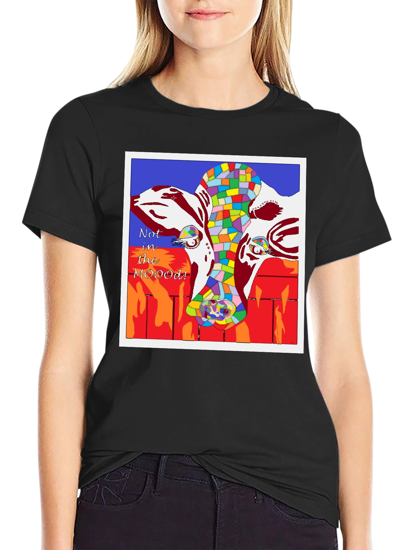 Not in the MOOD! Cow Graphic T-Shirt