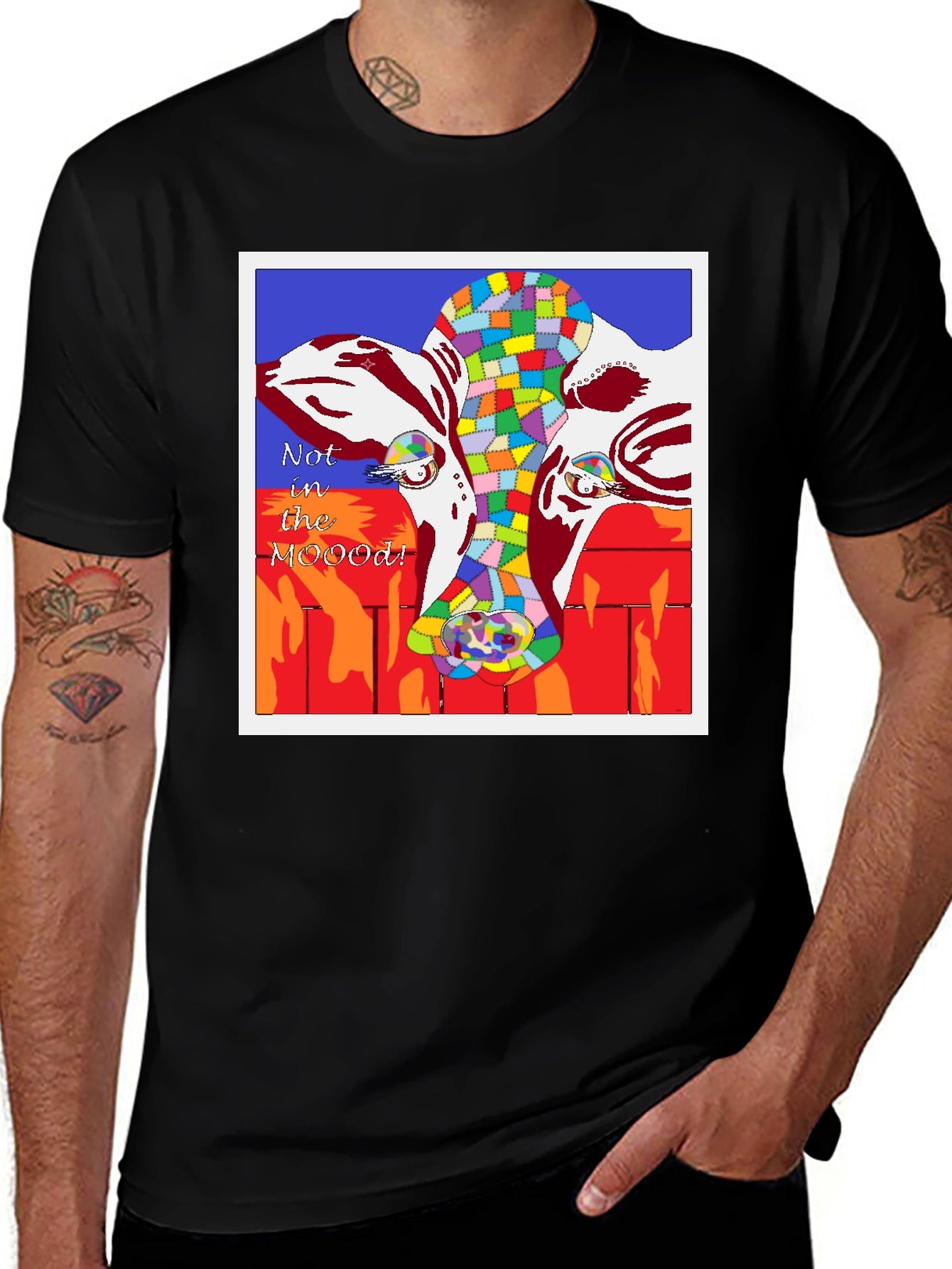 Not in the MOOD! Cow Graphic T-Shirt