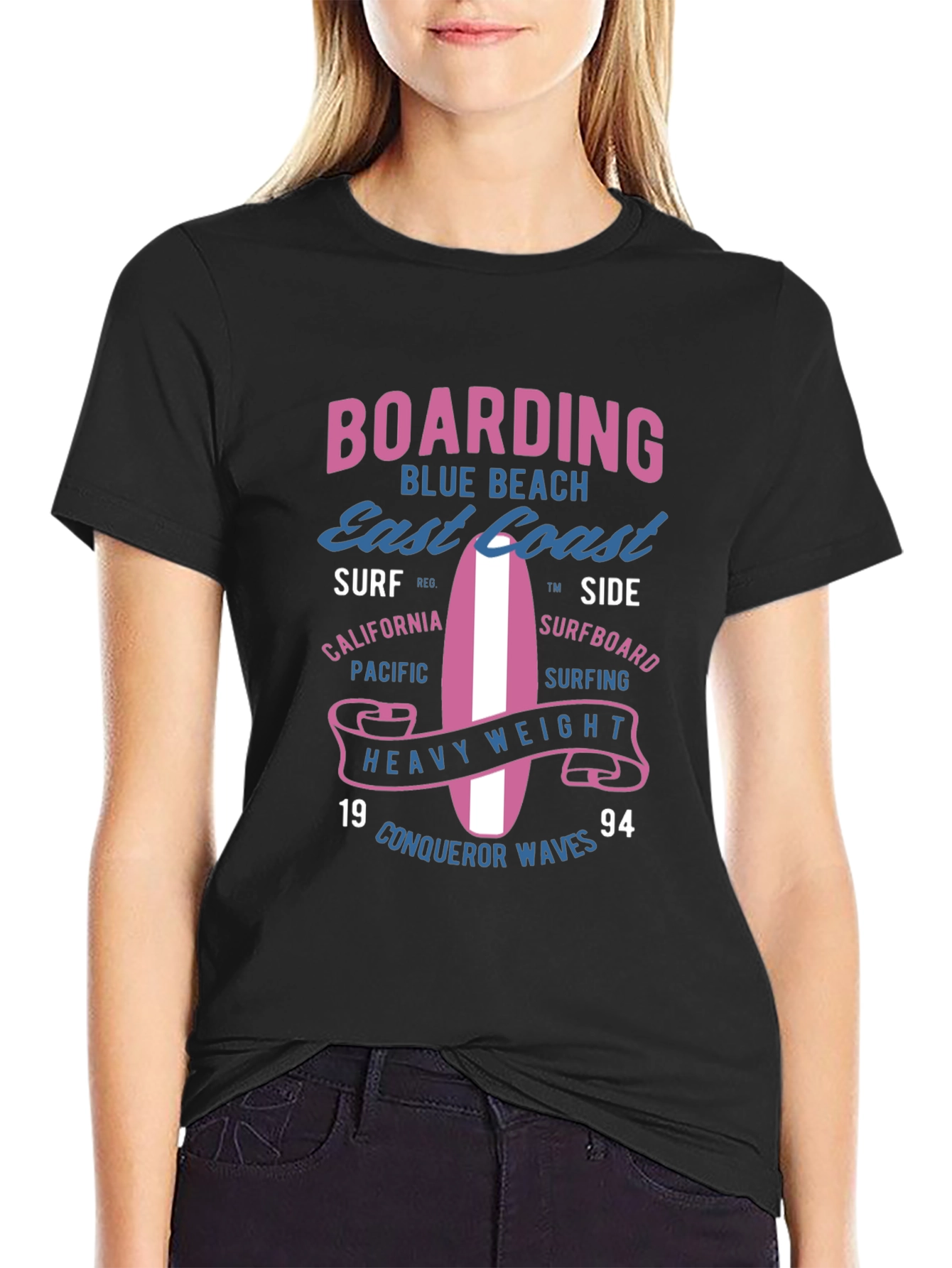 Boarding Blue Beach Graphic Tee