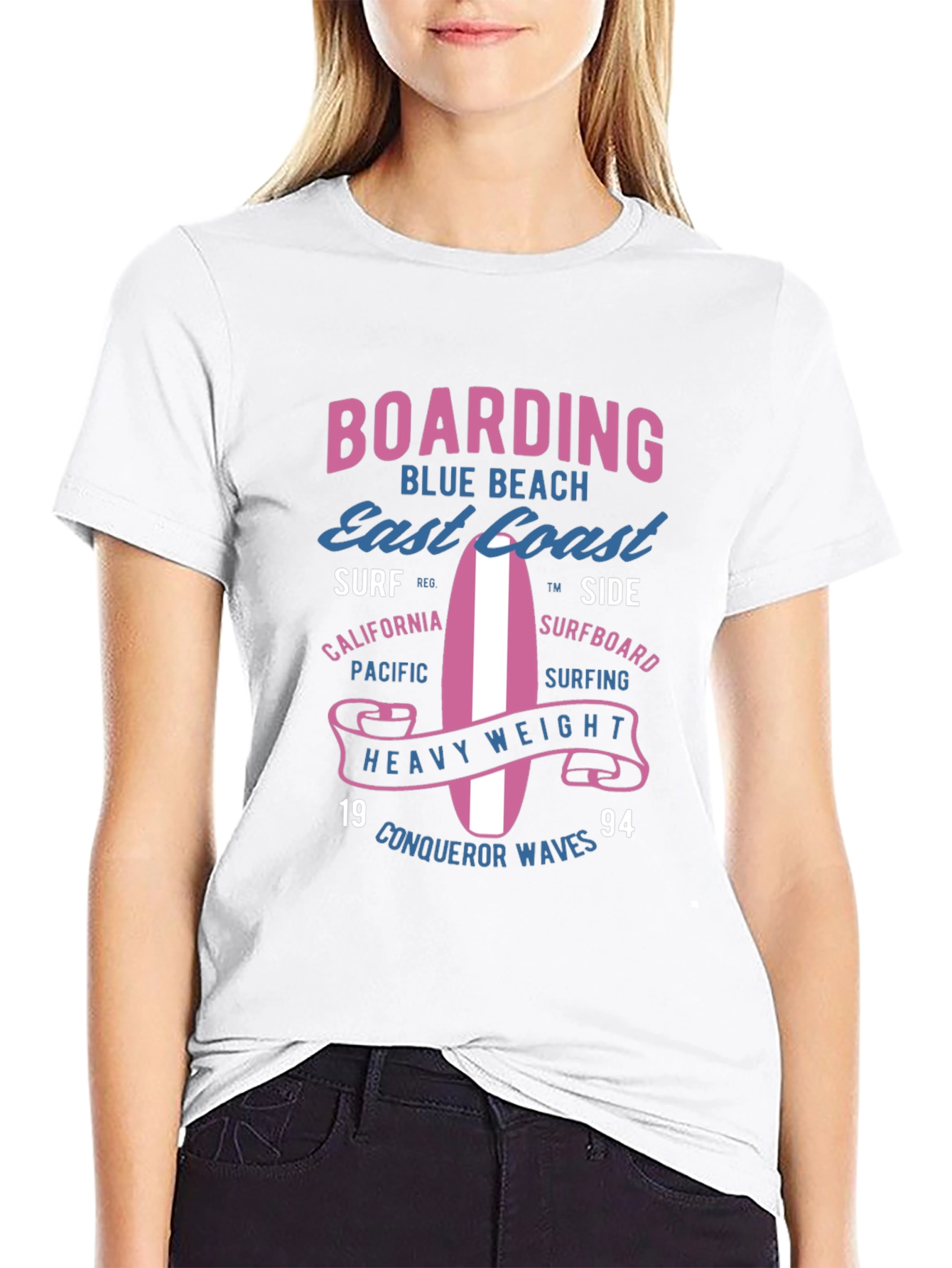 Boarding Blue Beach Graphic Tee