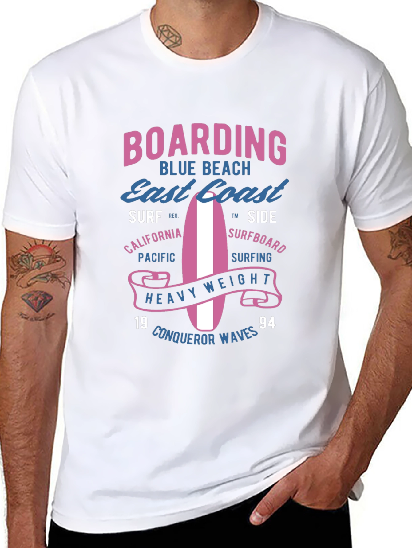 Boarding Blue Beach Graphic Tee