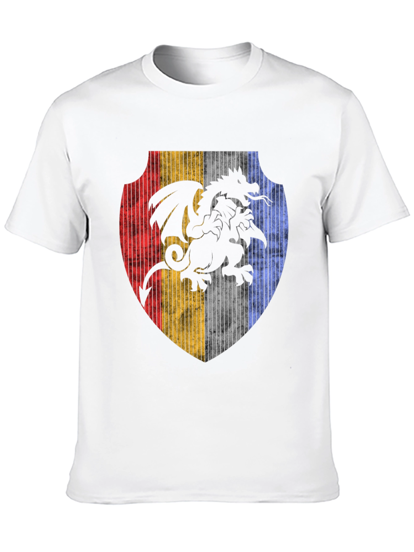 Dragon Crest Shield Graphic Tee - Black Cotton Blend