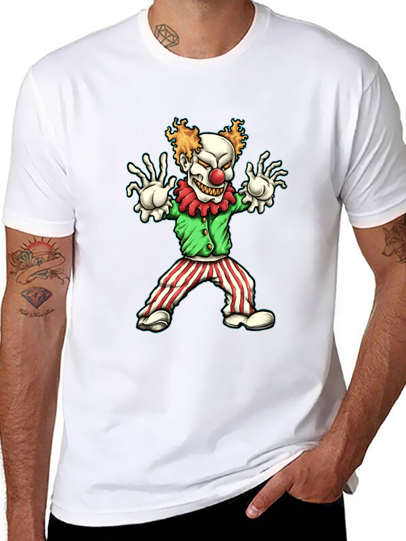 Creepy Clown Graphic Tee - Halloween Costume Shirt