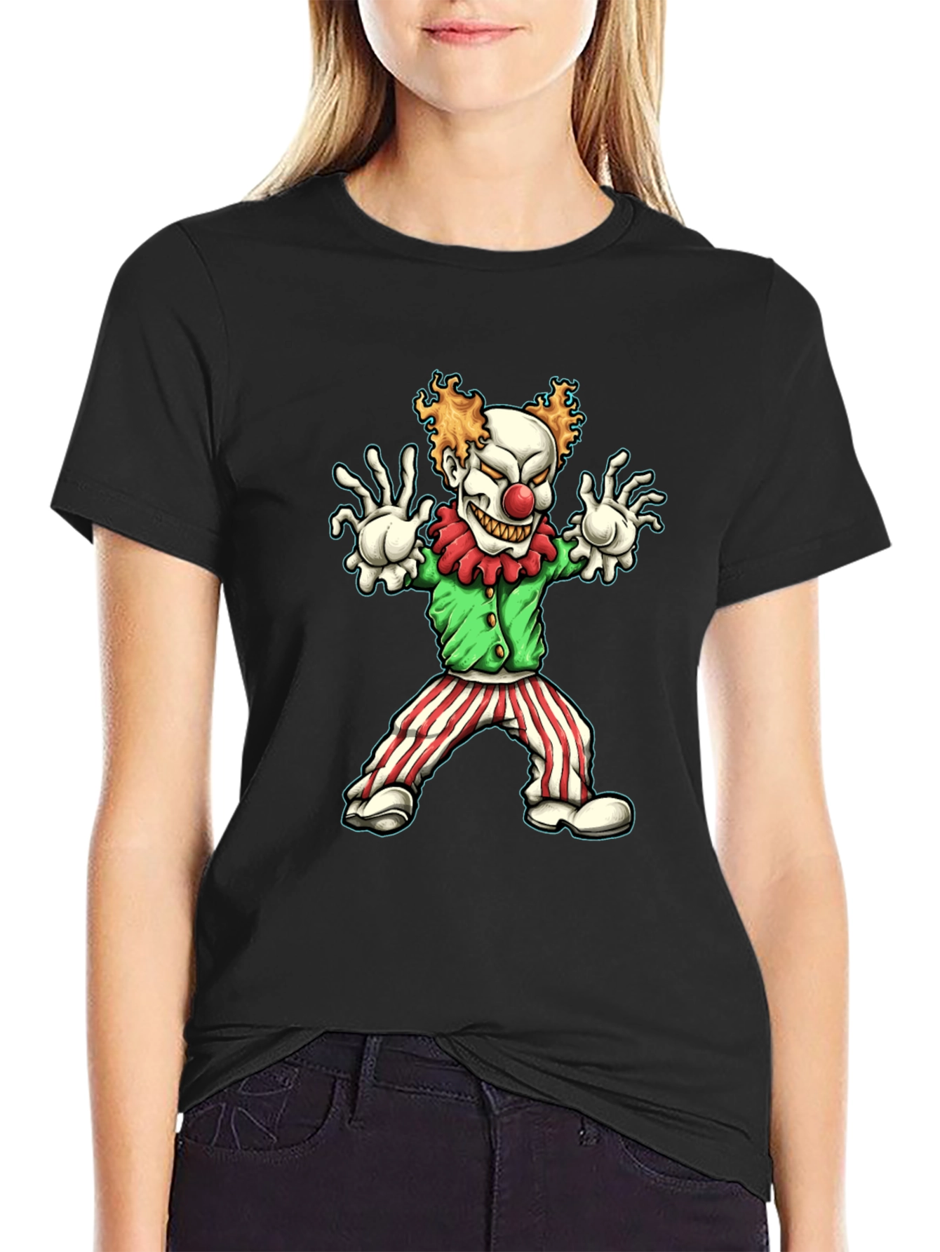 Creepy Clown Graphic Tee - Halloween Costume Shirt