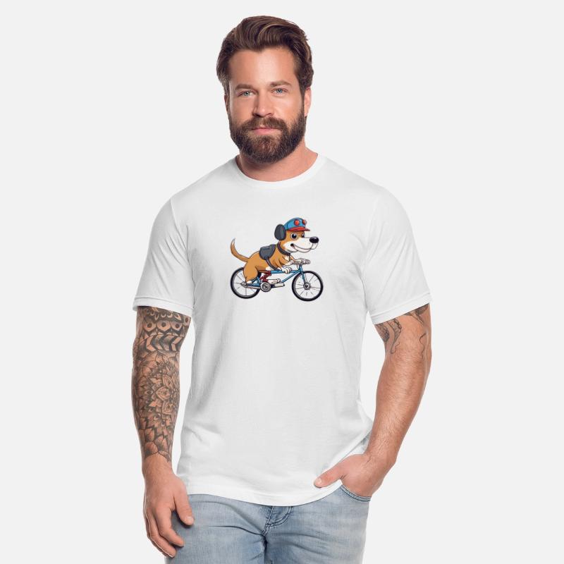dog driving a bicycle