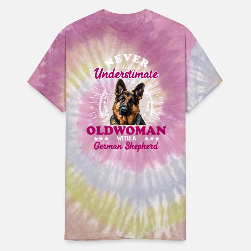 Dog Granny NEVER UNDERESTIMATE AN OLD WOMAN GERMAN