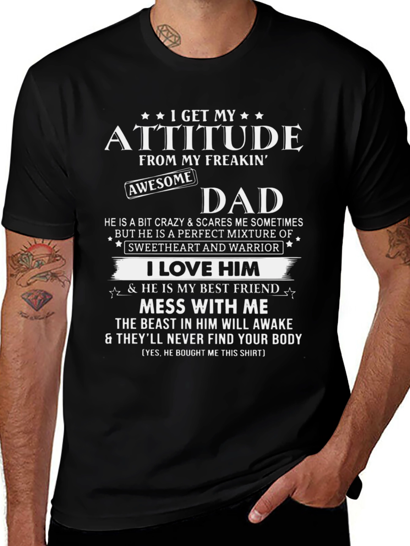 Attitude From Freakin Awesome Dad T-Shirt